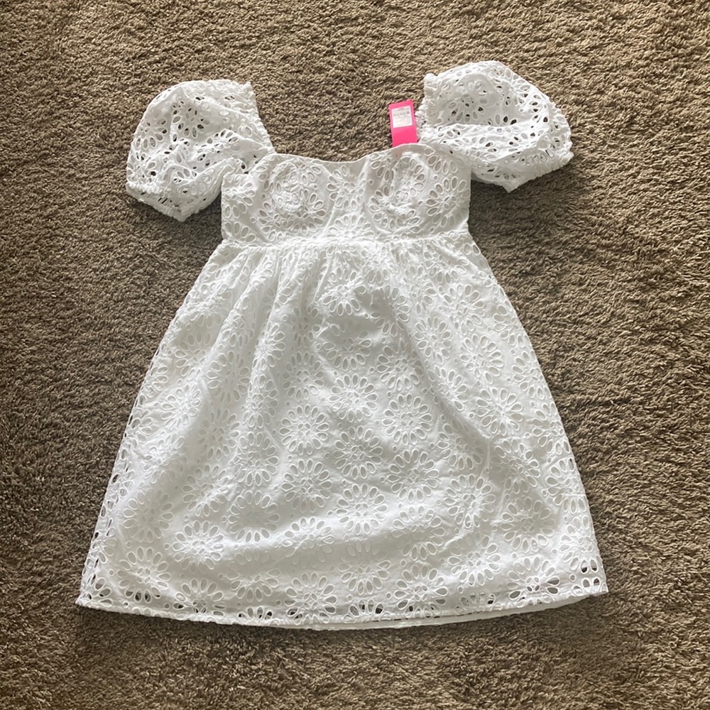 Kay Short Sleeve Eyelet Dress